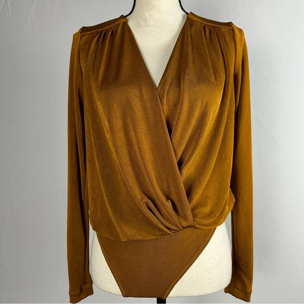 FREE PEOPLE Intimately X Revolve Turnt Bodysuit in honey ginger - size small